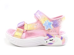 Skechers light pink/multi unicorn dreams sandal with blink
